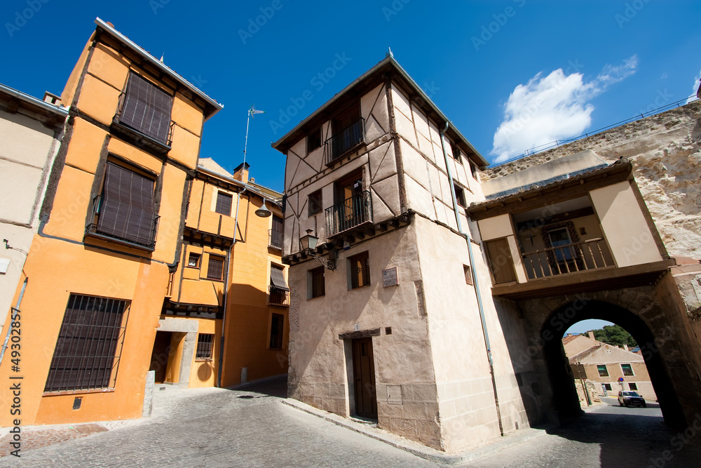 Socorro square, Segovia, Castilla y Leon, Spain - obrazy, fototapety, plakaty 