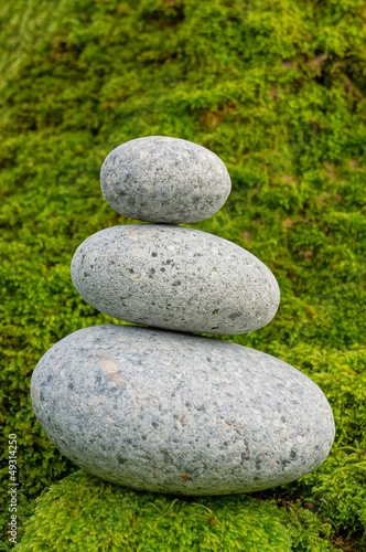 Foto-Lamellenvorhang - Zen Steinskulptur (von Fotoschlick)
