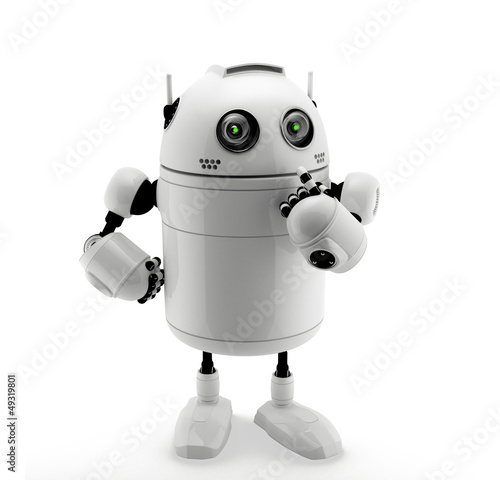 Naklejka na kafelki Robot standing in thinking pose.