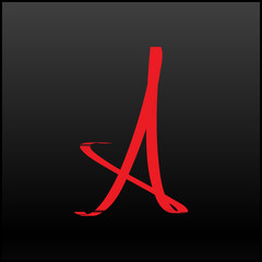 freehand letter A