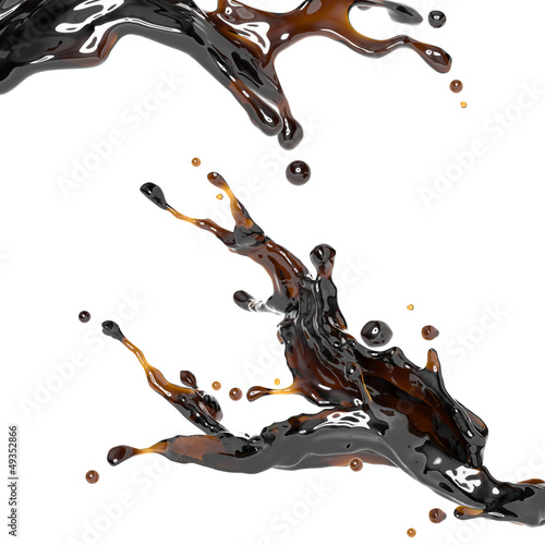 Fototapeta na wymiar dynamic brown liquid drink splash