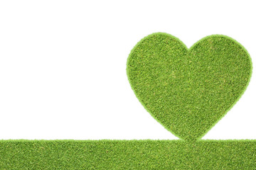 Wall Mural - Heart of green grass texture and  background