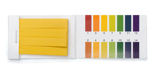 Pack of litmus test paper and color samples