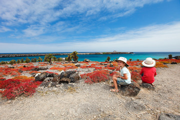 Wall Mural - two kids at beautiful outdoor setting