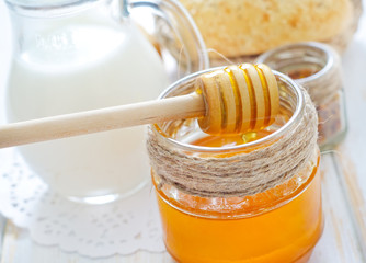 Wall Mural - honey,bread and milk