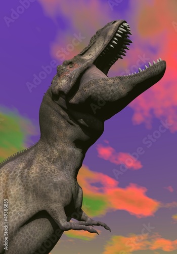 Naklejka samoprzylepna Tyranozaur krzyczy - 3d render