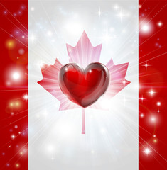 Poster - Love Canada flag heart background