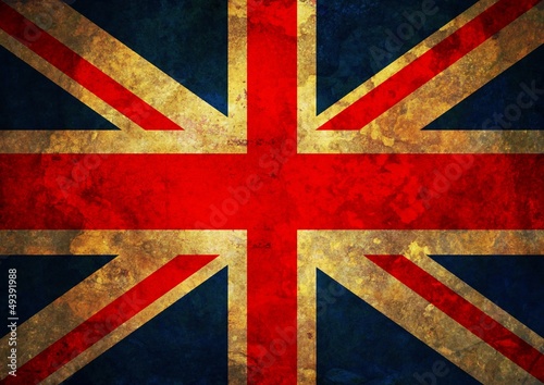 Board z aluminiowym obramowaniem Grunge uk flaga