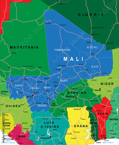Board z aluminiowym obramowaniem Mapa mali
