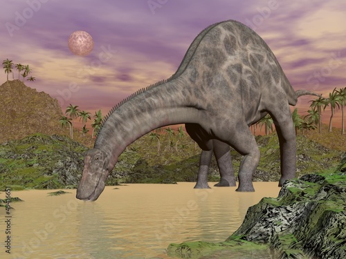 Naklejka samoprzylepna Dinozaur dicraeosaurus picia - 3d render
