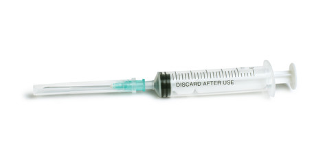 Wall Mural - Medical syringe white isolated