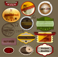 Poster - Collection of vector maple leafs and silhouettes for design