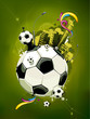 Abstract image of soccer balls 