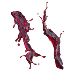 Poster - red wine or cherry juice dynamic liquid splash