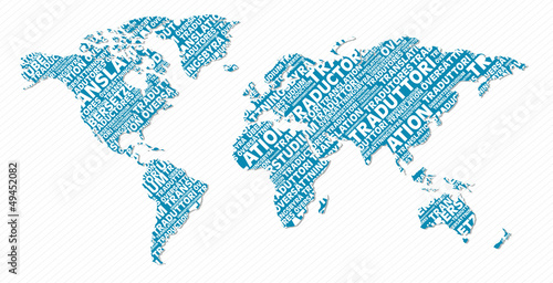Fotografía Multilingual translation world map concept