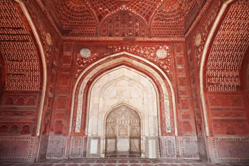 Fototapete - Detail of decorating the Taj Mahal