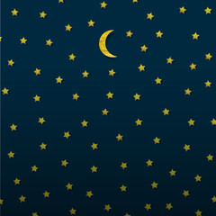 Fototapete - Moon and stars from paper