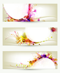 Aufkleber - Set of three headers. Abstract artistic Backgrounds