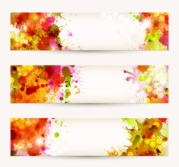 Aufkleber - Set of three headers. Bright Abstract artistic Backgrounds.