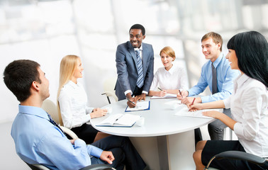 Wall Mural - Business people working together.