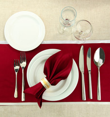 Sticker - holiday table setting, close up