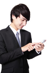 Poster - asian businessman using smart phone