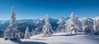 canvas print picture - Winterpanorama in den tief verschneiten Bergen