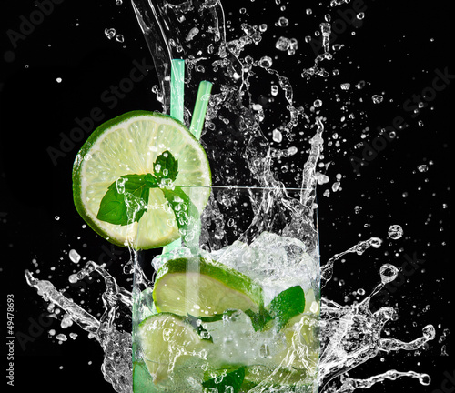 Fotoboard na płycie Mojito koktajl na czarno
