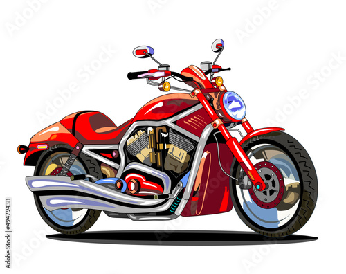 Naklejka na drzwi realistic red motorcycle