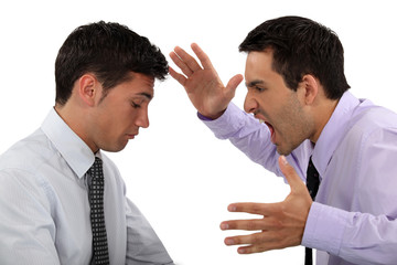 Man shouting at colleague