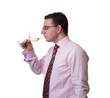 Man smelling a glass of white wine