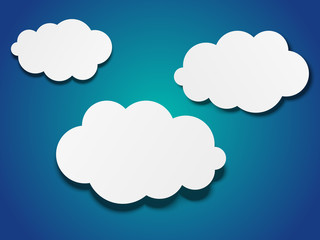 Wall Mural - Paper clouds background with place for text