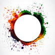 colorful grunge ink splash circle