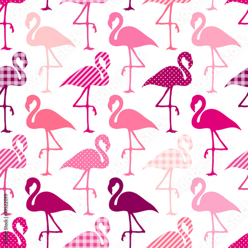 Obraz w ramie Seamless Pattern Flamingos Pattern Pinkmix