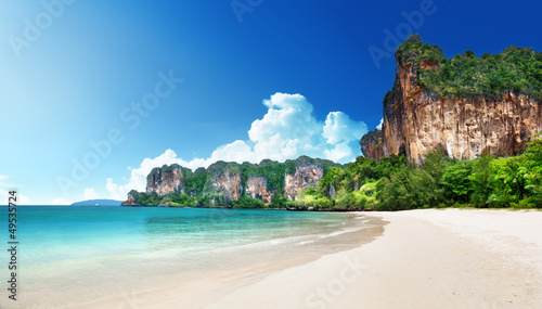 Plakat na papierze fotorealistycznym Railay plaża w krabi Thailand