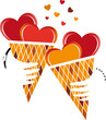Hearts as ice cream