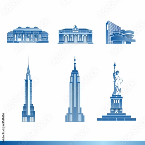 Cuadros en Lienzo Famous buildings of the United States (New York)