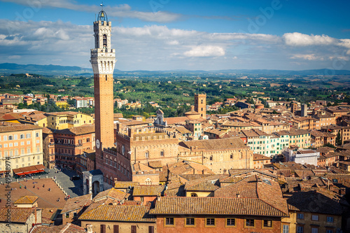 Tapeta ścienna Widok z lotu ptaka na miasto Siena