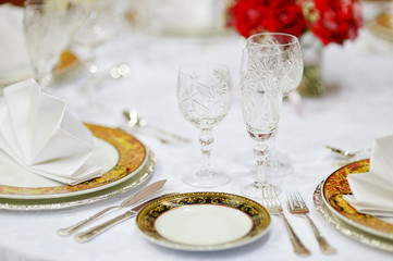 Table set for an event party