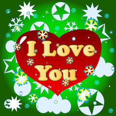 Wall Mural - I love you background