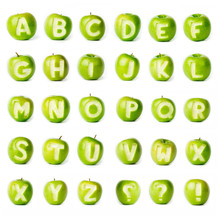 Fresh Green Apple Alphabet.
