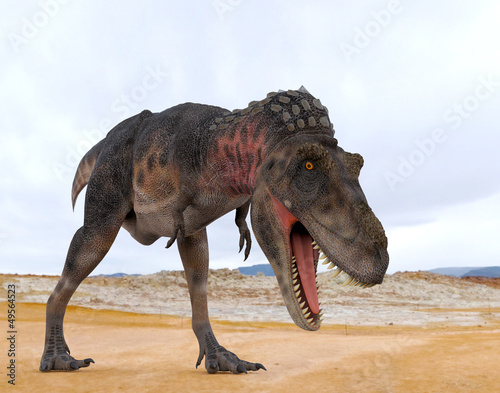 Naklejka samoprzylepna Jadanie tarbosaurus