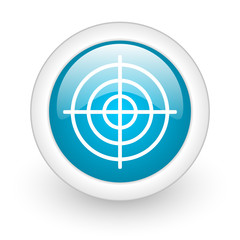 Leinwandbilder - target blue circle glossy web icon on white background