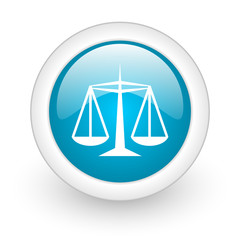 Poster - justice blue circle glossy web icon on white background