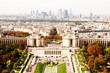 Aerial panoramic view of Paris from Eiffel Tower, France. 