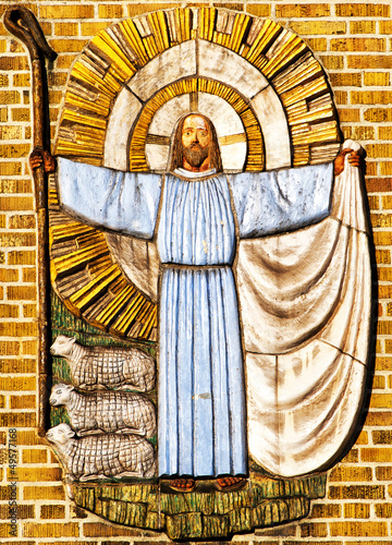 Plakat na papierze fotorealistycznym Jezus chrystus pasterza