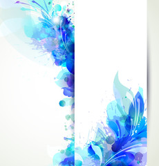 Fotomurales - Abstract background with blue floral