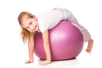 Sticker - Sportive girl on a fit ball