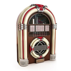 Retro vintage jukebox on a white background 3d model