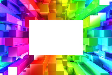 Wall Mural - Rainbow of colorful blocks